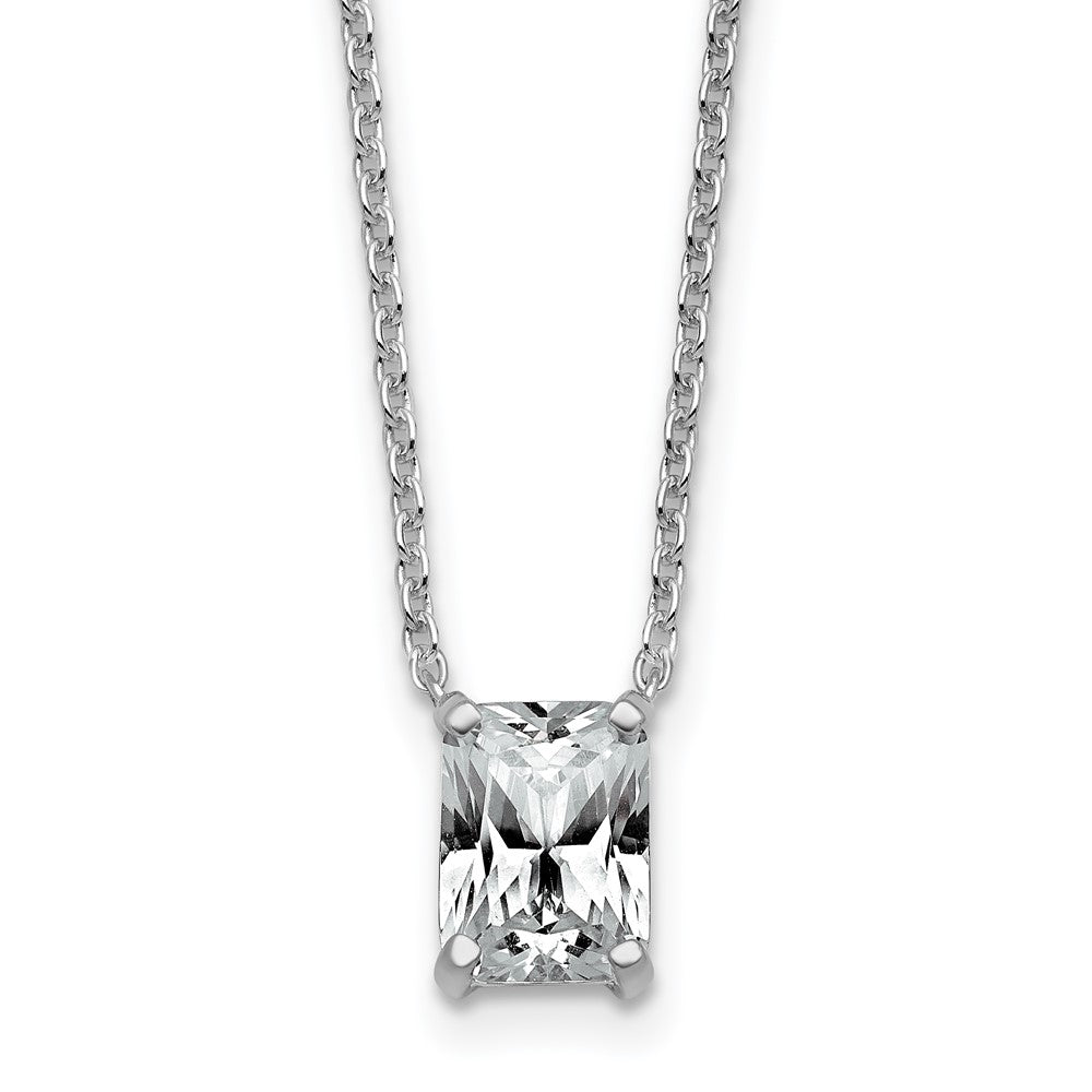 14kw 1 1/2ct Cert Lab Grown Dia VS+ F+ Radiant Comp 18in Pendant Necklace