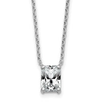 14kw 1 1/2ct Cert Lab Grown Dia VS+ F+ Radiant Comp 18in Pendant Necklace