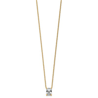 14k 1 1/2ct Lab Grown Diamond VS+ F+ Radiant Comp 18in Pendant Necklace