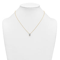 14k 1 1/2ct Cert Lab Grown Dia VS+ F+ Radiant Comp 18in Pendant Necklace