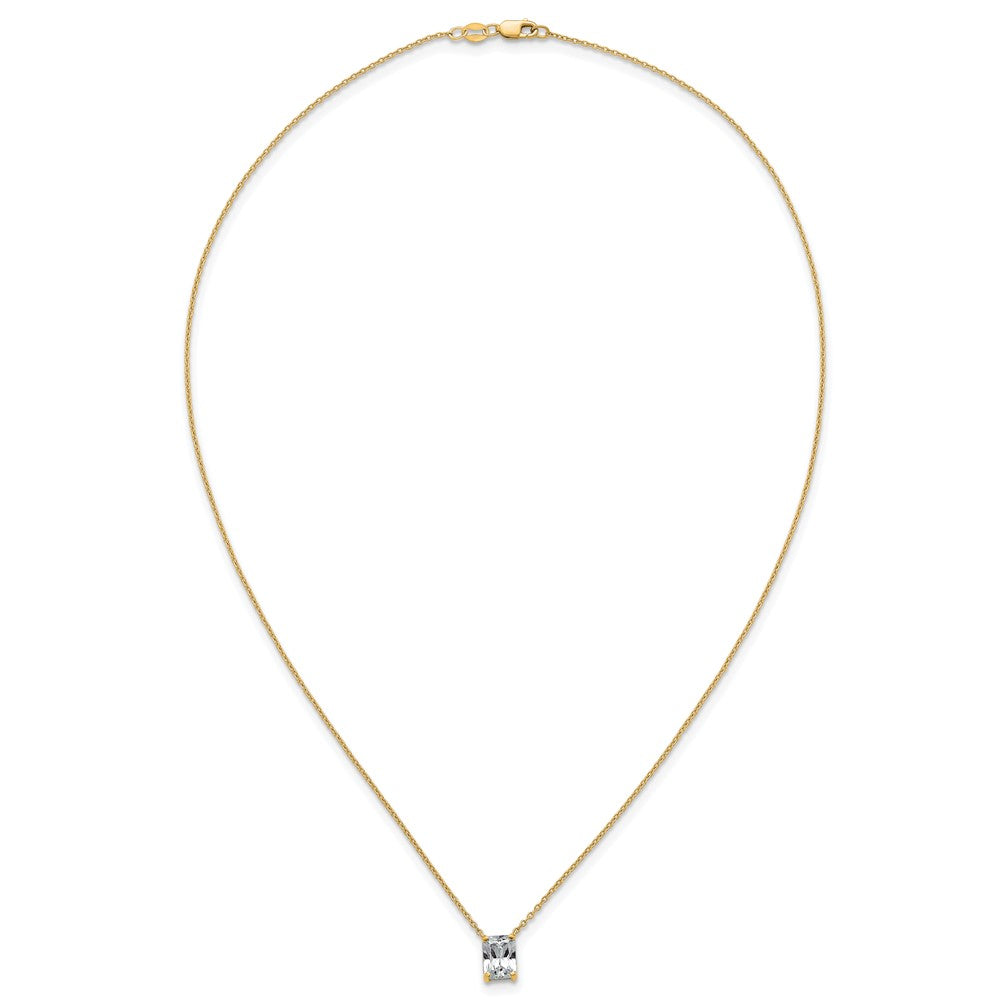 14k 1 1/2ct Cert Lab Grown Dia VS+ F+ Radiant Comp 18in Pendant Necklace