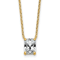 14k 1 1/2ct Lab Grown Diamond VS+ F+ Radiant Comp 18in Pendant Necklace