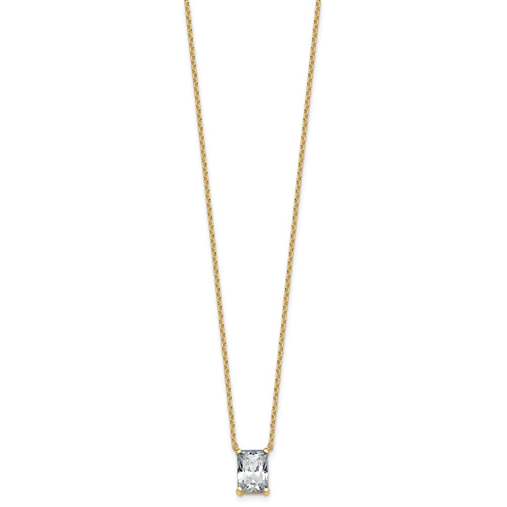 14k 2ct Lab Grown Diamond VS+ F+ Radiant Comp 18in Pendant Necklace