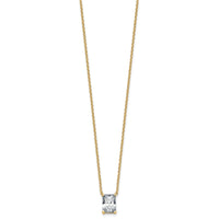 14k 2ct Lab Grown Diamond VS+ F+ Radiant Comp 18in Pendant Necklace