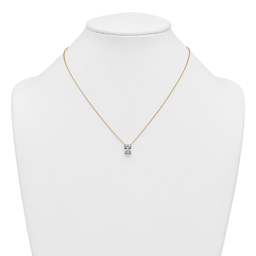 14k 2ct Lab Grown Diamond VS+ F+ Radiant Comp 18in Pendant Necklace
