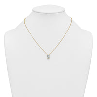 14k 2ct Lab Grown Diamond VS+ F+ Radiant Comp 18in Pendant Necklace