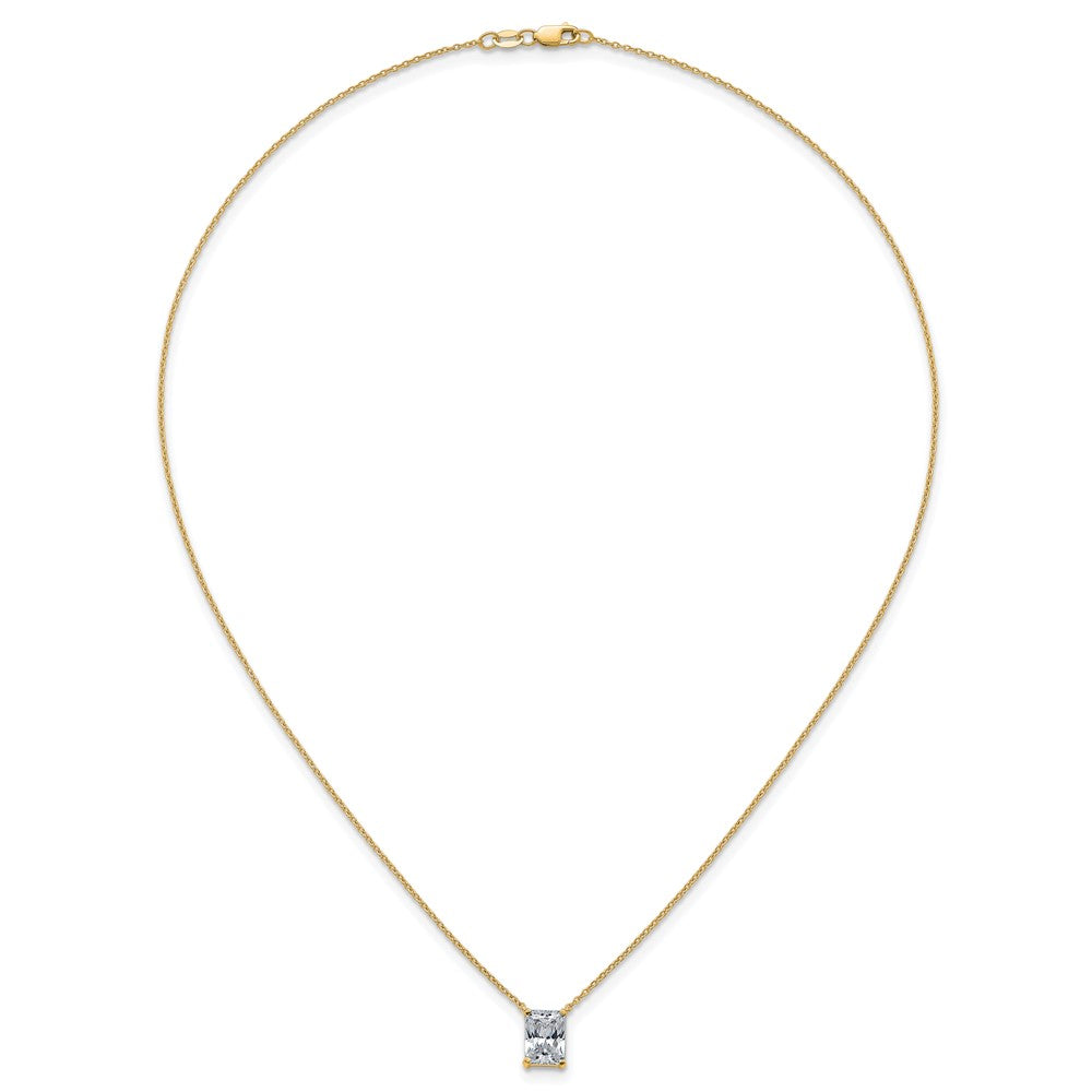 14k 2ct Lab Grown Diamond VS+ F+ Radiant Comp 18in Pendant Necklace