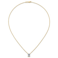 14k 2ct Lab Grown Diamond VS+ F+ Radiant Comp 18in Pendant Necklace