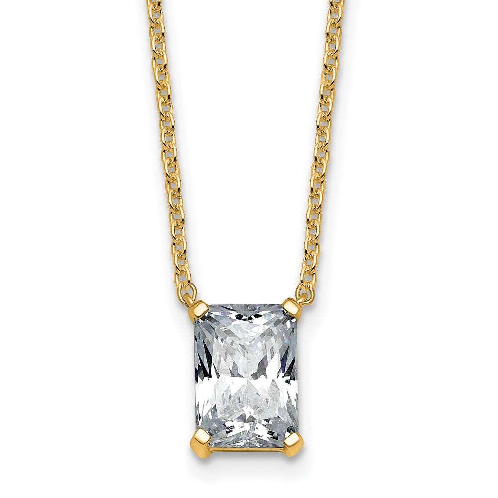 14k 2ct Lab Grown Diamond VS+ F+ Radiant Comp 18in Pendant Necklace
