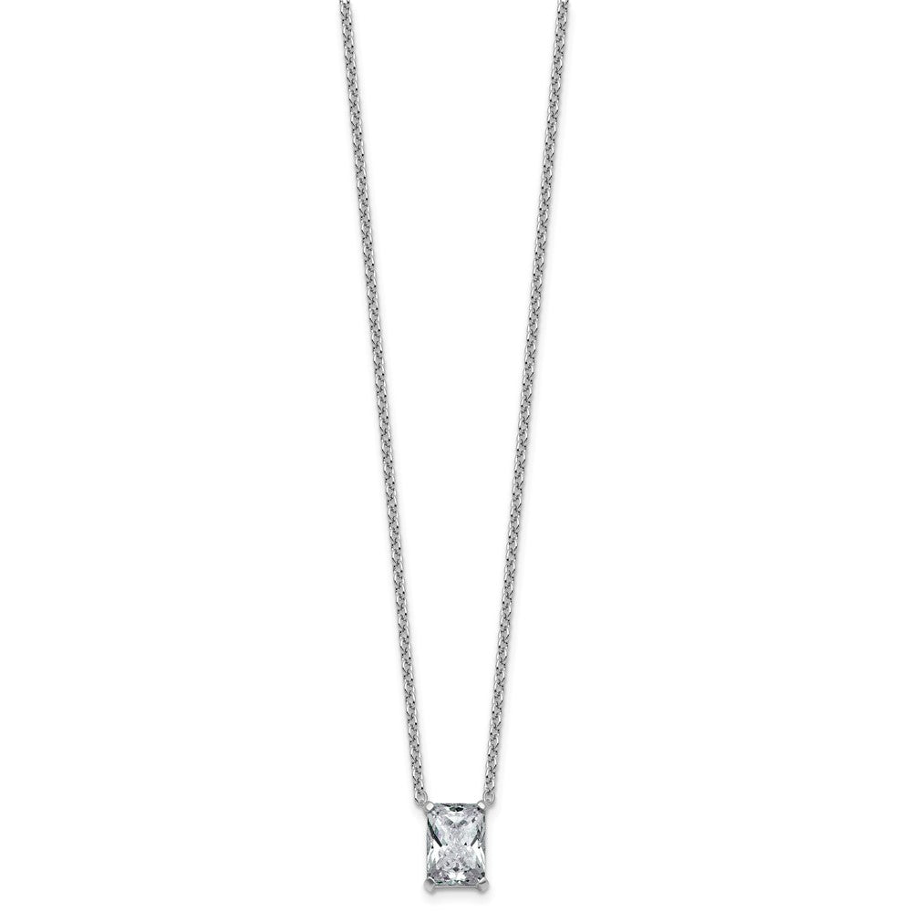 14kw 2 1/2ct Cert Lab Grown Dia VS+ F+ Radiant Comp 18in Pendant Necklace