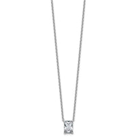 14kw 2 1/2ct Cert Lab Grown Dia VS+ F+ Radiant Comp 18in Pendant Necklace