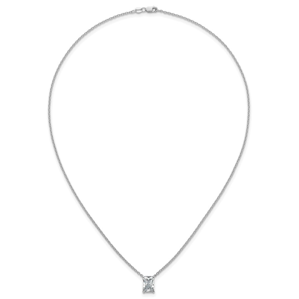 14kw 2 1/2ct Cert Lab Grown Dia VS+ F+ Radiant Comp 18in Pendant Necklace