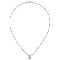 14kw 2 1/2ct Cert Lab Grown Dia VS+ F+ Radiant Comp 18in Pendant Necklace