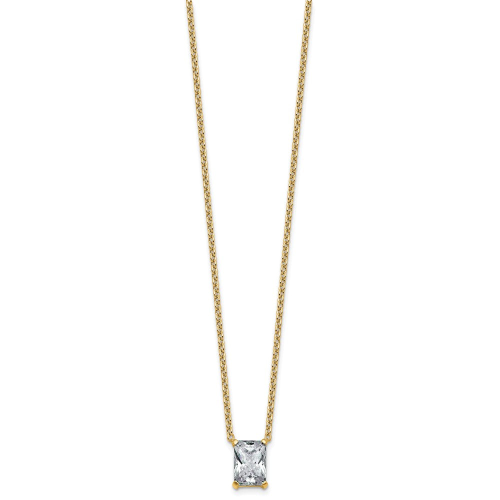 14k 2 1/2ct Cert Lab Grown Dia VS+ F+ Radiant Comp 18in Pendant Necklace