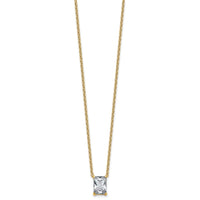 14k 2 1/2ct Lab Grown Diamond VS+ F+ Radiant Comp 18in Pendant Necklace