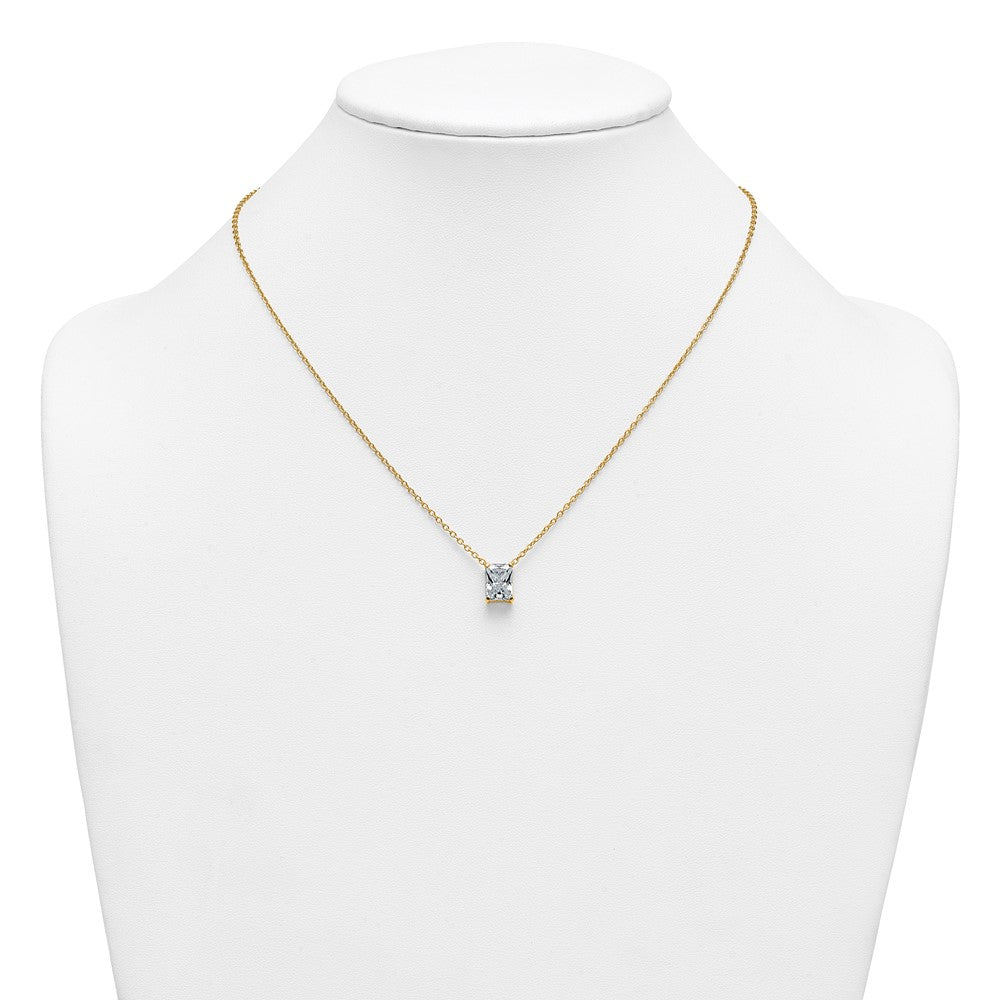 14k 2 1/2ct Cert Lab Grown Dia VS+ F+ Radiant Comp 18in Pendant Necklace