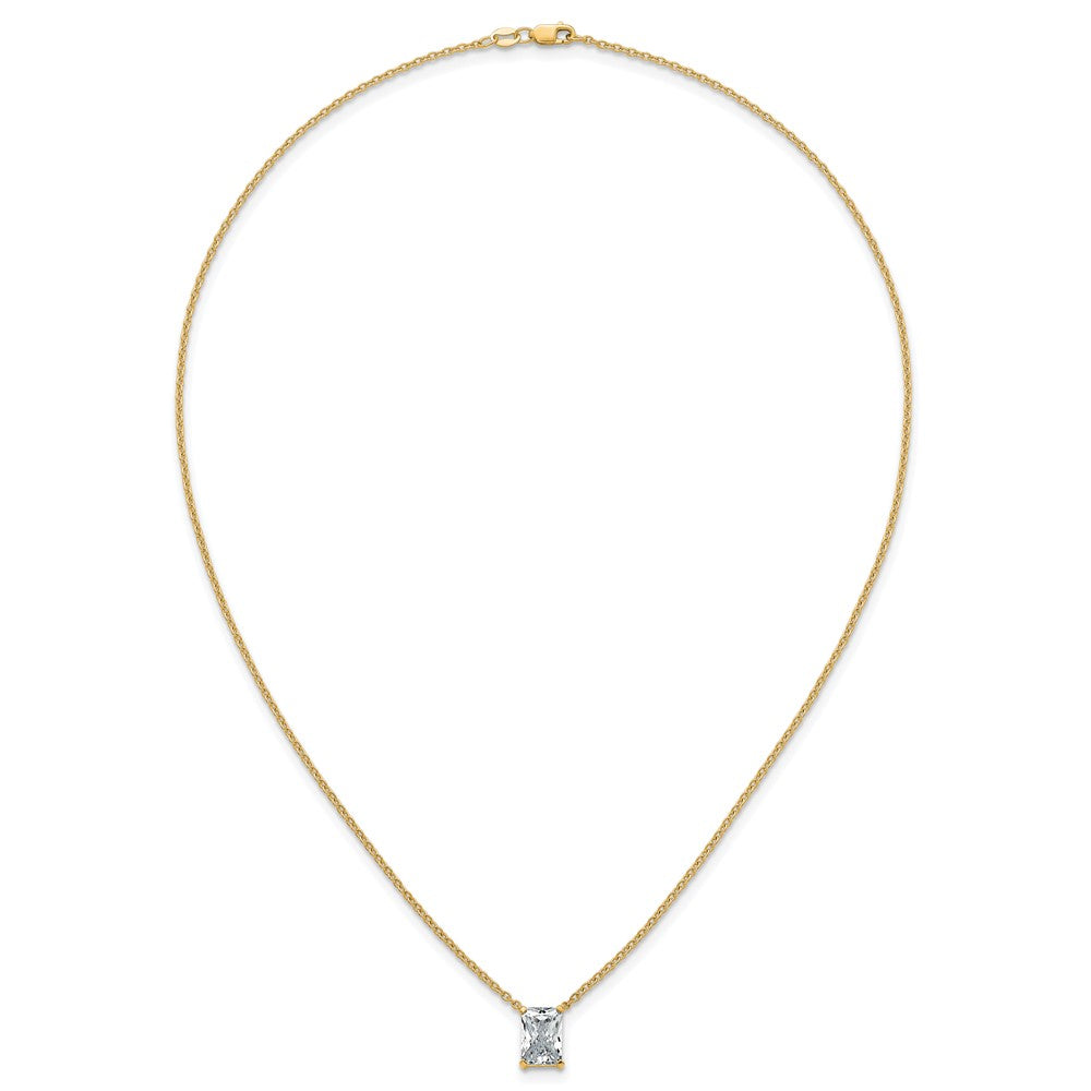 14k 2 1/2ct Cert Lab Grown Dia VS+ F+ Radiant Comp 18in Pendant Necklace
