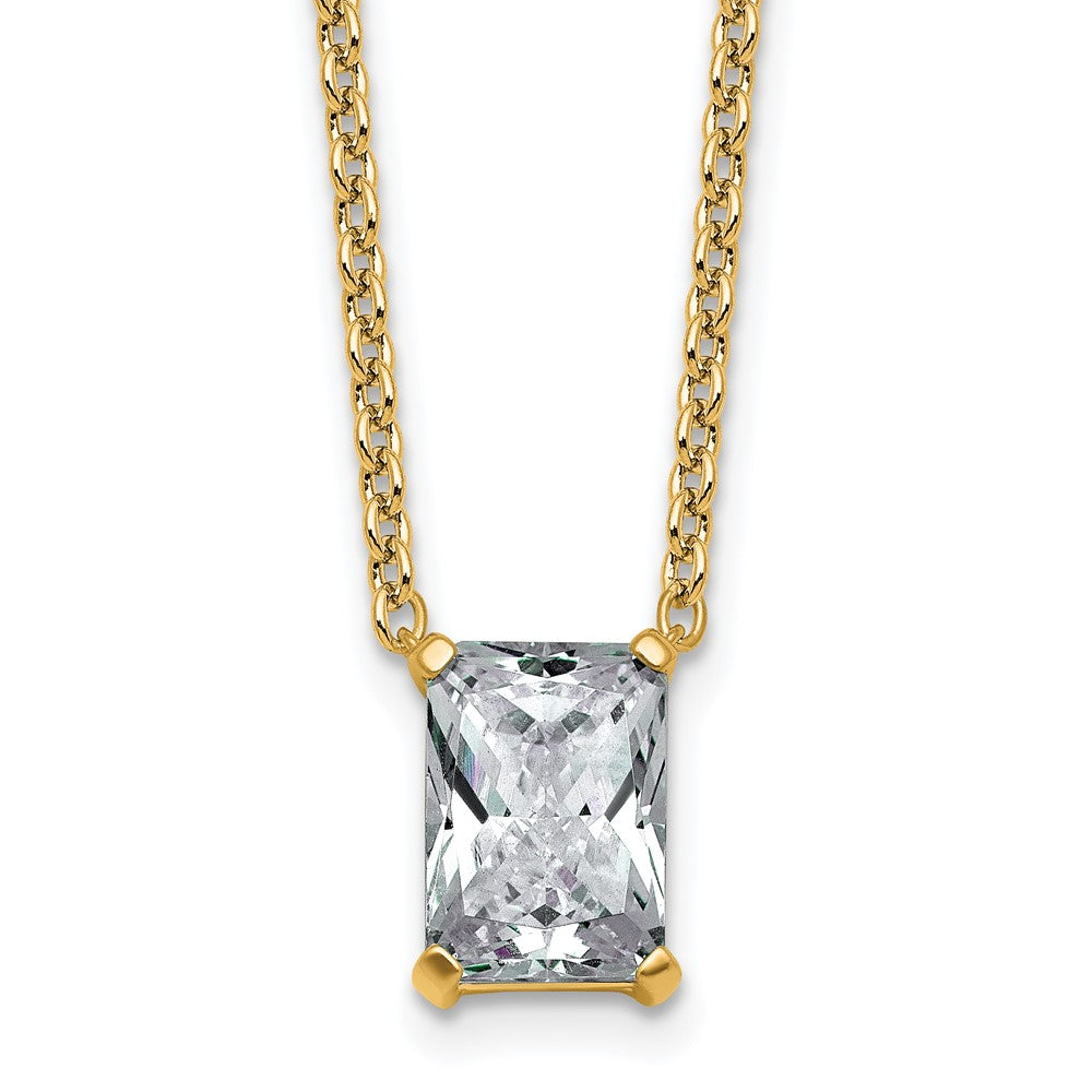 14k 2 1/2ct Cert Lab Grown Dia VS+ F+ Radiant Comp 18in Pendant Necklace