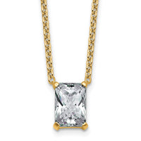 14k 2 1/2ct Lab Grown Diamond VS+ F+ Radiant Comp 18in Pendant Necklace