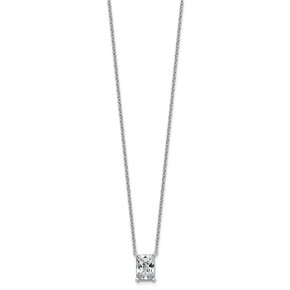 14kw 3ct Cert Lab Grown Dia VS+ F+ Radiant Comp 18in Pendant Necklace