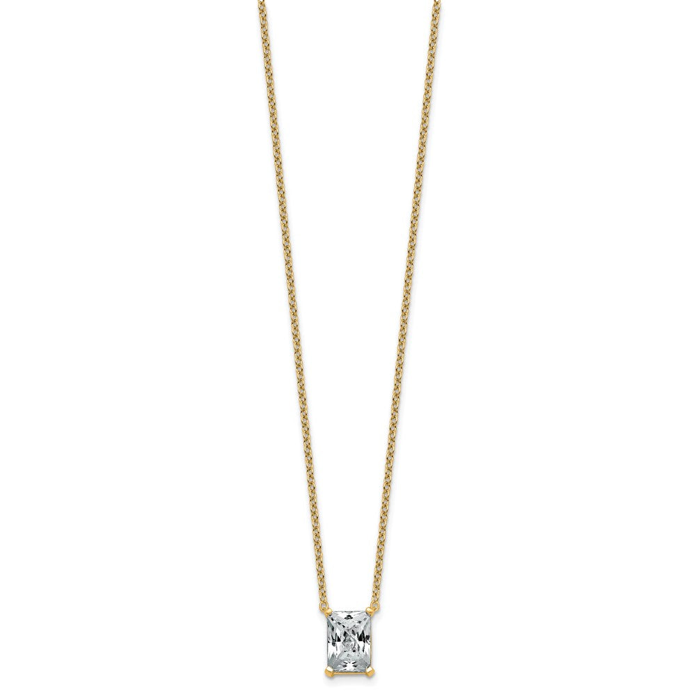 14k 3ct Cert Lab Grown Dia VS+ F+ Radiant Comp 18in Pendant Necklace