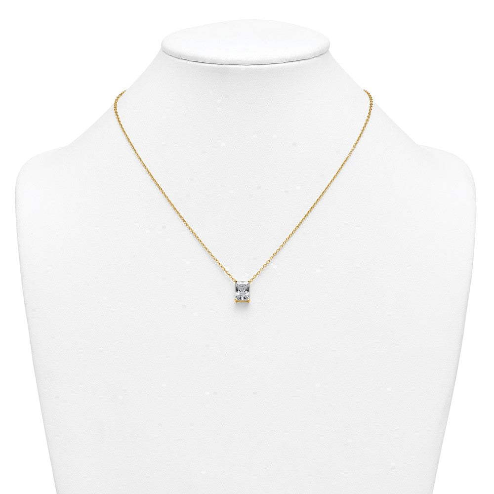 14k 3ct Cert Lab Grown Dia VS+ F+ Radiant Comp 18in Pendant Necklace