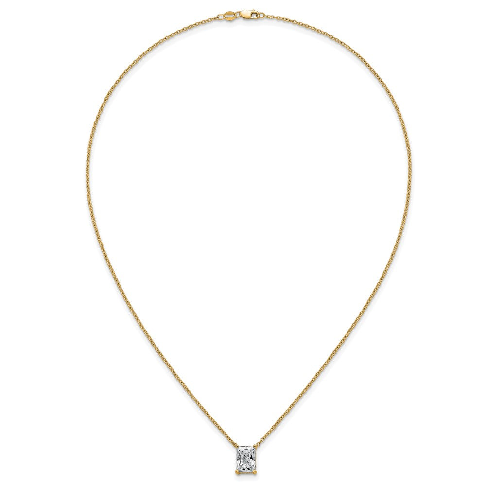 14k 3ct Cert Lab Grown Dia VS+ F+ Radiant Comp 18in Pendant Necklace