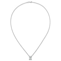 14kw 3 1/2ct Lab Grown Diamond VS+ F+ Radiant Comp 18in Pendant Necklace