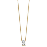 14k 3 1/2ct Lab Grown Diamond VS+ F+ Radiant Comp 18in Pendant Necklace