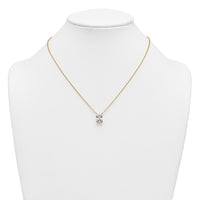 14k 3 1/2ct Lab Grown Diamond VS+ F+ Radiant Comp 18in Pendant Necklace