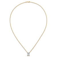 14k 3 1/2ct Lab Grown Diamond VS+ F+ Radiant Comp 18in Pendant Necklace