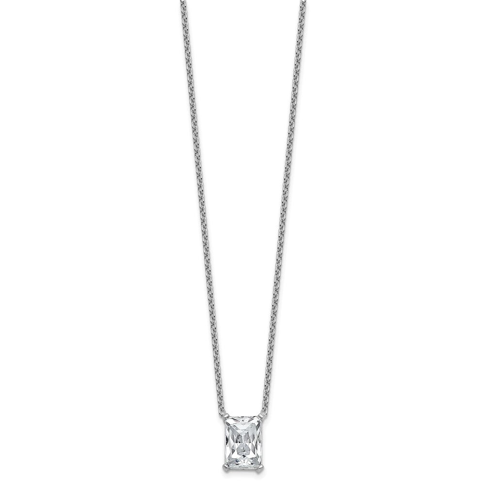 14kw 4ct Cert Lab Grown Dia VS+ F+ Radiant Comp 18in Pendant Necklace