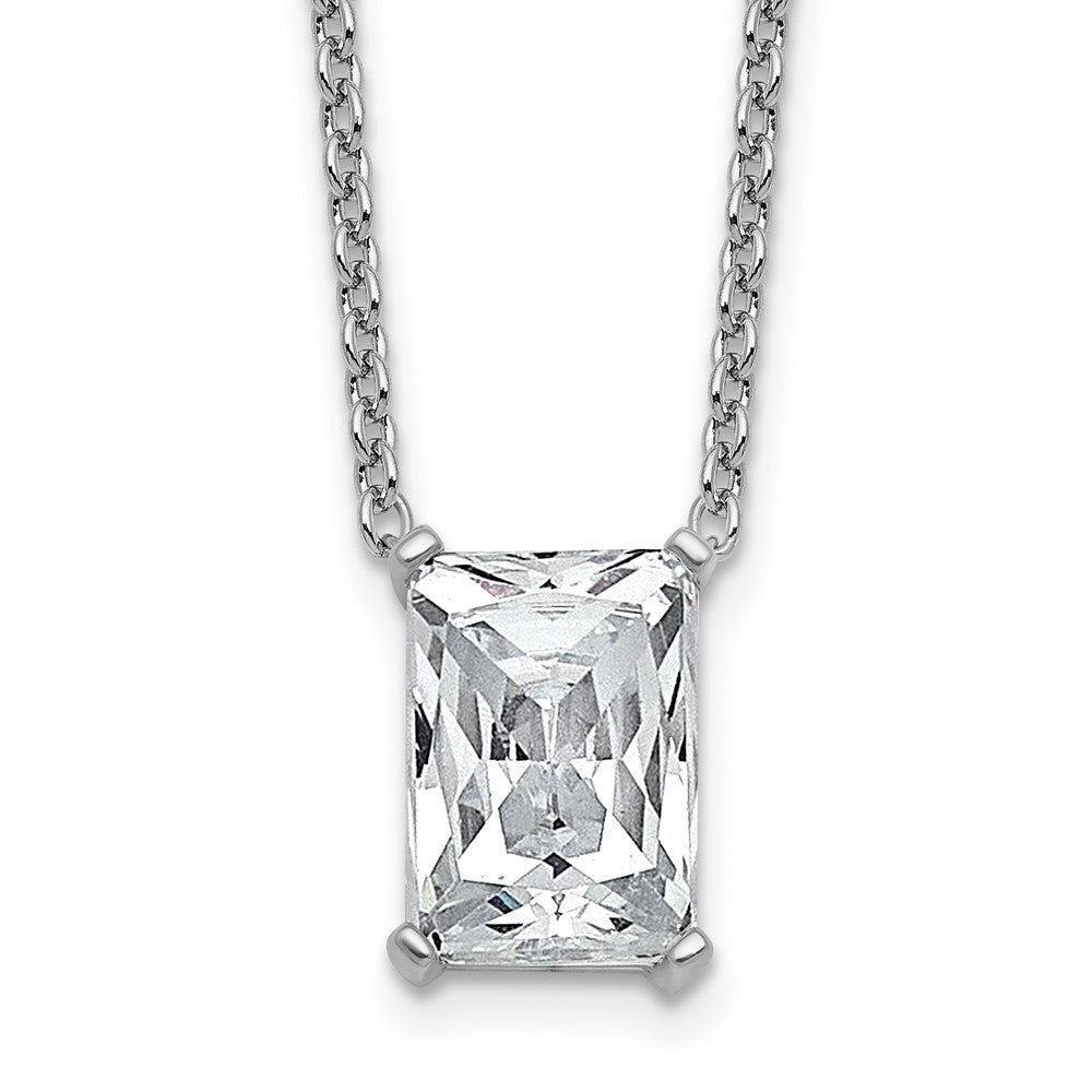 14kw 4ct Lab Grown Diamond VS+ F+ Radiant Comp 18in Pendant Necklace