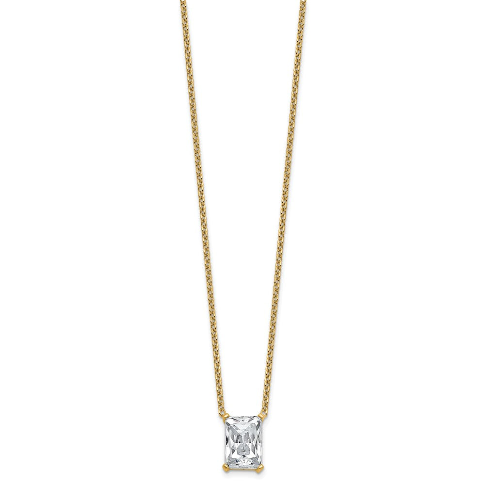 14k 4ct Lab Grown Diamond VS+ F+ Radiant Comp 18in Pendant Necklace