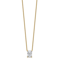 14k 4ct Cert Lab Grown Dia VS+ F+ Radiant Comp 18in Pendant Necklace
