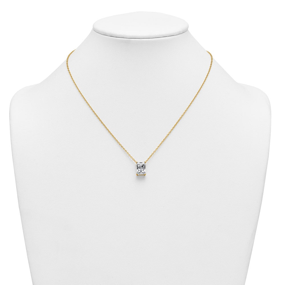 14k 4ct Lab Grown Diamond VS+ F+ Radiant Comp 18in Pendant Necklace