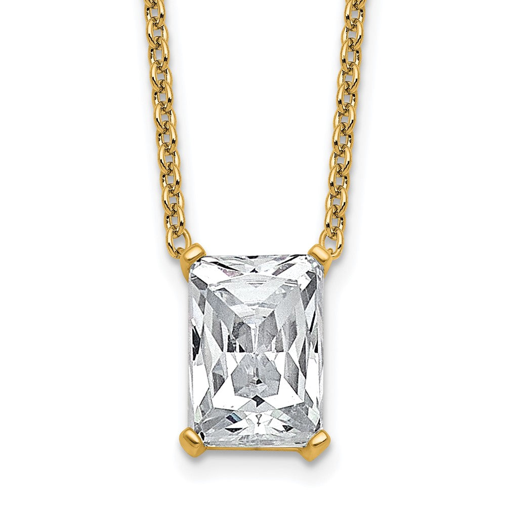 14k 4ct Cert Lab Grown Dia VS+ F+ Radiant Comp 18in Pendant Necklace