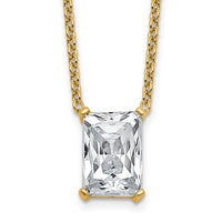 14k 4ct Cert Lab Grown Dia VS+ F+ Radiant Comp 18in Pendant Necklace