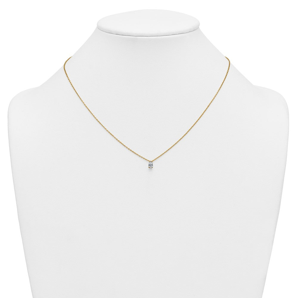 14k 1/4ct Lab Grown Diamond VS+ F+ Pear Comp 18in Pendant Necklace