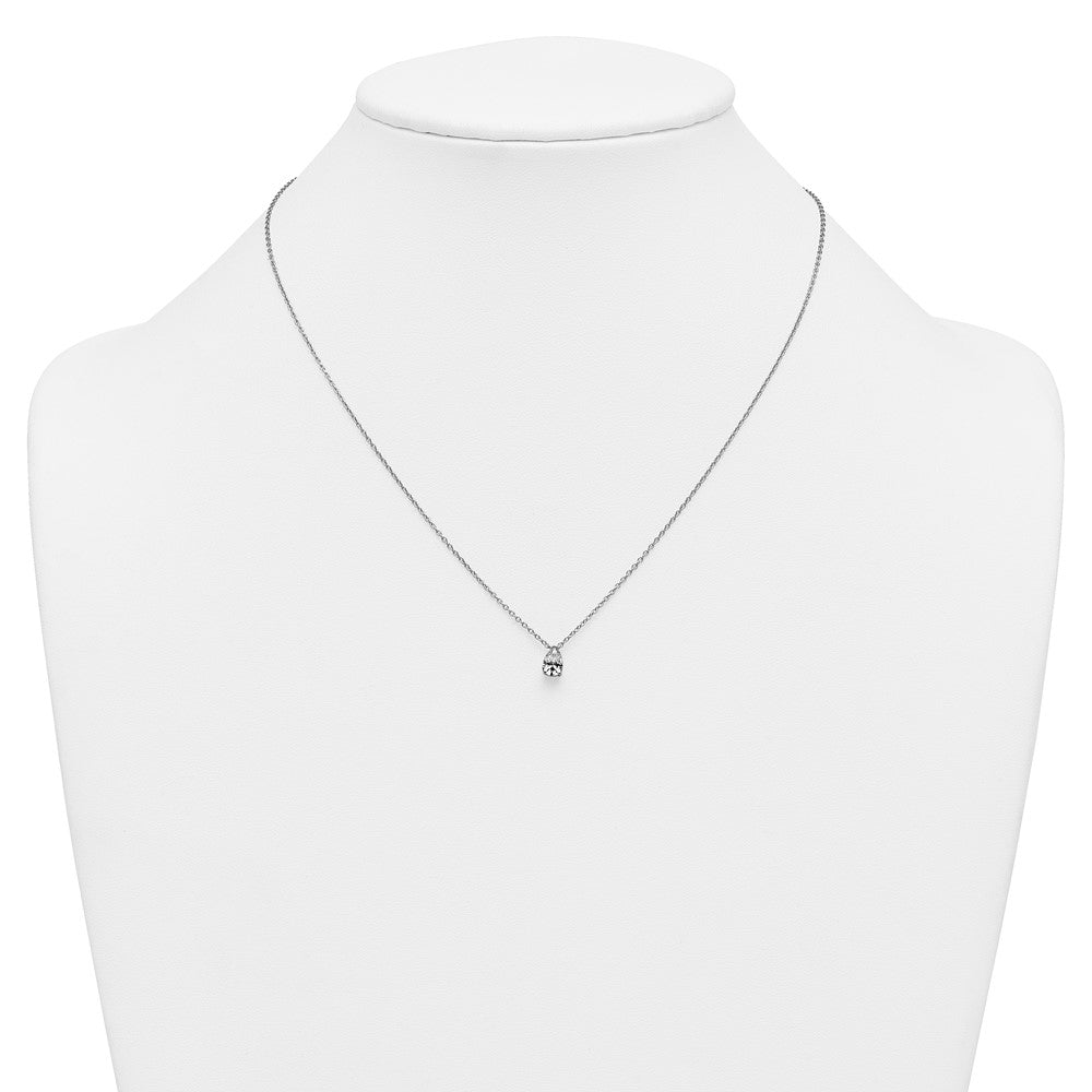 14kw 1/2ct Lab Grown Diamond VS+ F+ Pear Comp 18in Pendant Necklace