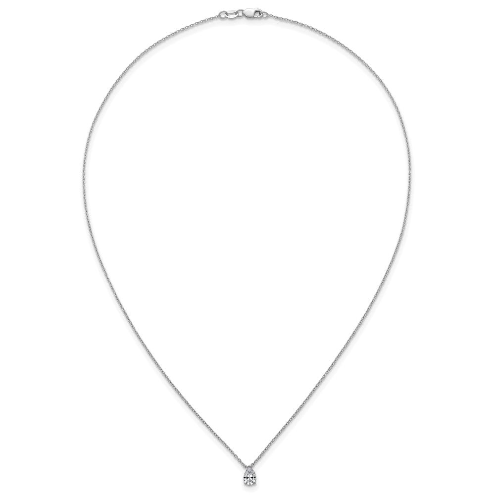 14kw 1/2ct Lab Grown Diamond VS+ F+ Pear Comp 18in Pendant Necklace