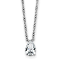 14kw 1/2ct Lab Grown Diamond VS+ F+ Pear Comp 18in Pendant Necklace