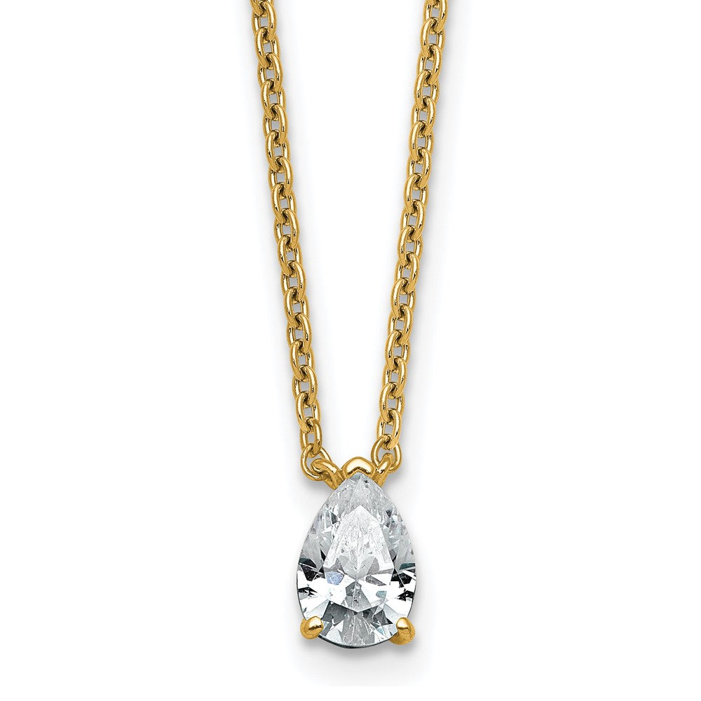 14k 1/2ct Radiant 3 Prong Pendant Mounting