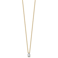 14k 3/4ct Lab Grown Diamond VS+ F+ Pear Comp 18in Pendant Necklace
