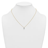 14k 3/4ct Lab Grown Diamond VS+ F+ Pear Comp 18in Pendant Necklace