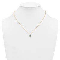 14k 1 1/2ct Cert Lab Grown Dia VS+ F+ Pear Comp 18in Pendant Necklace