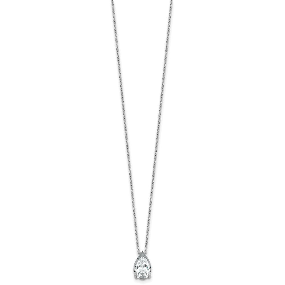 14kw 2ct Lab Grown Diamond VS+ F+ Pear Comp 18in Pendant Necklace