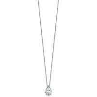 14kw 2ct Lab Grown Diamond VS+ F+ Pear Comp 18in Pendant Necklace
