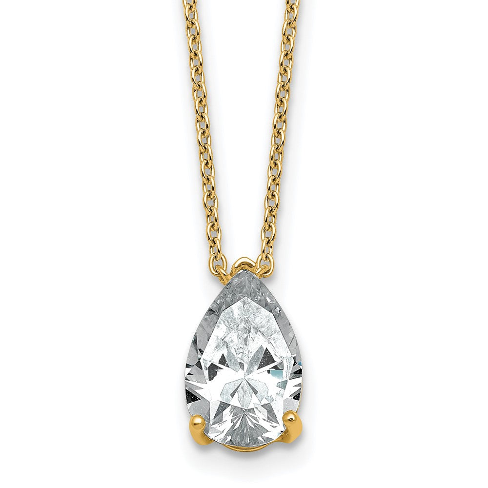 14k 2ct Radiant 3 Prong Pendant Mounting