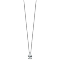 14kw 2 1/2ct Lab Grown Diamond VS+ F+ Pear Comp 18in Pendant Necklace